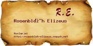 Rosenblüh Elizeus névjegykártya